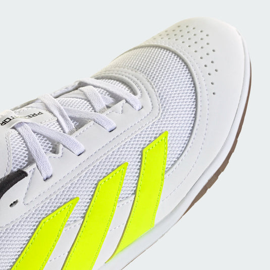 adidas Predator Club Indoor Soccer Cleats - White/Lucid Lemon/Black