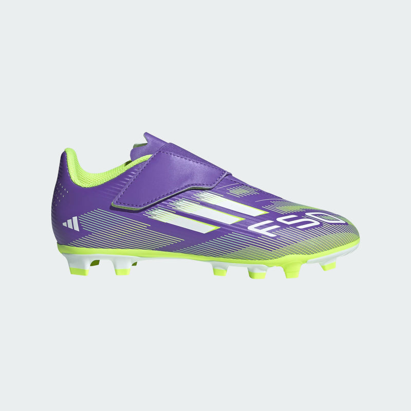 Load image into Gallery viewer, adidas Youth club F50 Velcro FG/MG purple green

