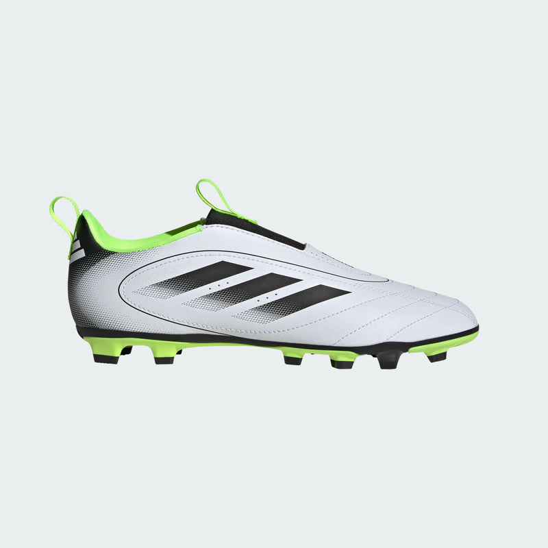 Load image into Gallery viewer, adidas Goletto IX FG/MG Junior Lacelaess Soccer Cleats White Black Yellow
