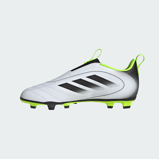 adidas Goletto IX FG/MG Junior Lacelaess Soccer Cleats White Black Yellow
