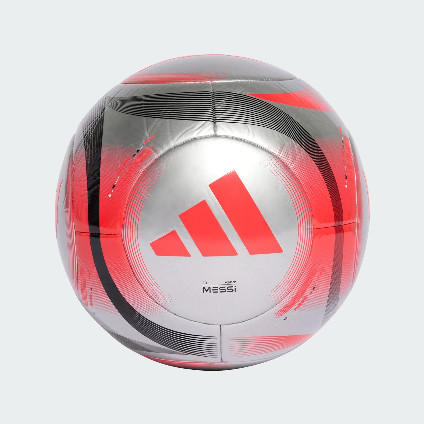 Messi Club Soccer Ball Silver Red