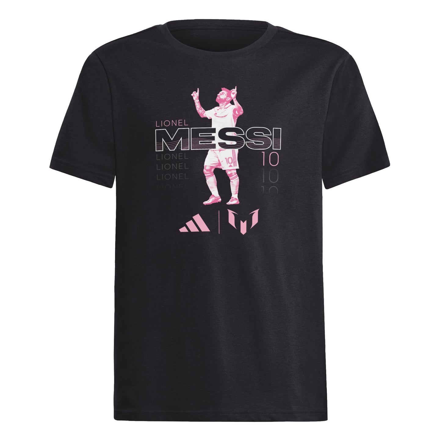 adidas Black Pink Messi Youth graphic T-Shirt