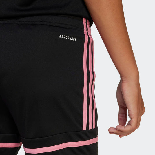adidas Squadra 25 Youth Girls Soccer Shorts Black Pink