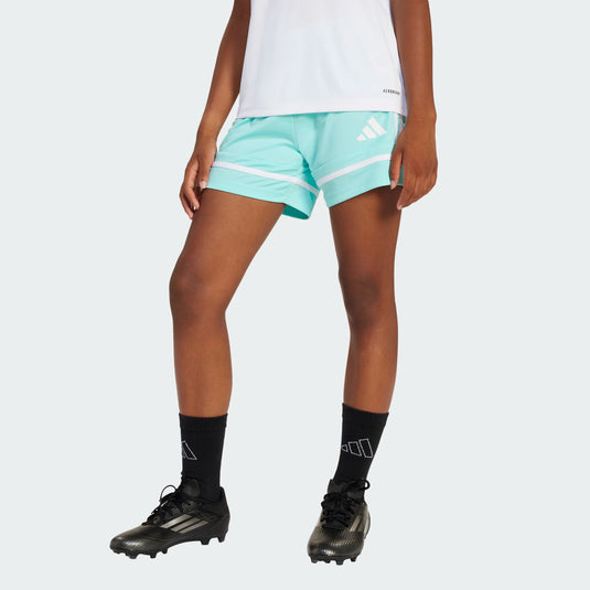 adidas Squadra 25 Youth Girls Soccer Shorts Turquoise Blue