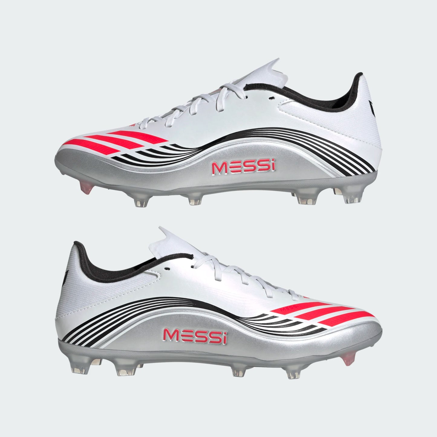 adidas F50 Soccer Cleats Messi League FG White Red