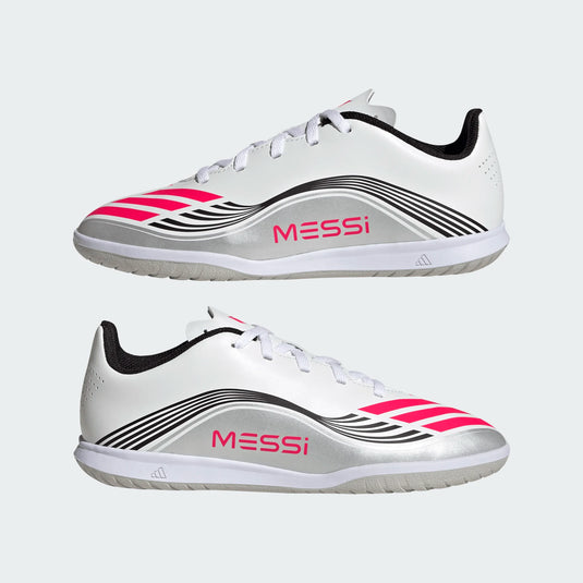 adidas Youth F50 Messi Club Indoor Soccer Futsal White Red
