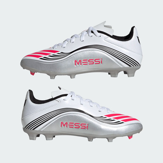 adidas Youth F50 Messi League FG/MG Soccer Cleats White