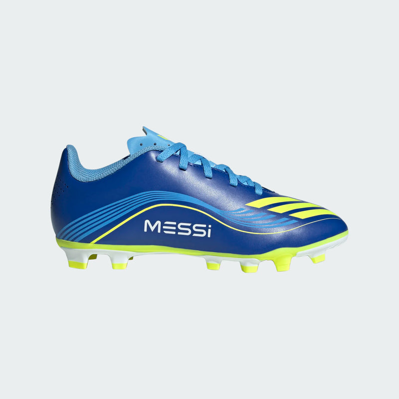 Load image into Gallery viewer, adidas Youth F50 Messi Club FG/MG Blue/Yellow
