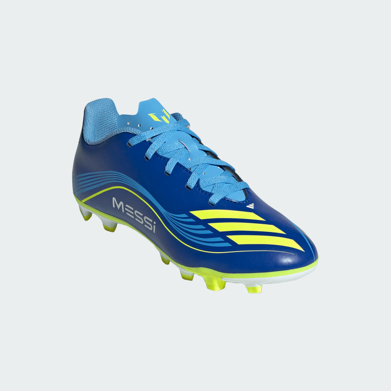 Load image into Gallery viewer, adidas Youth F50 Messi Club FG/MG Blue/Yellow
