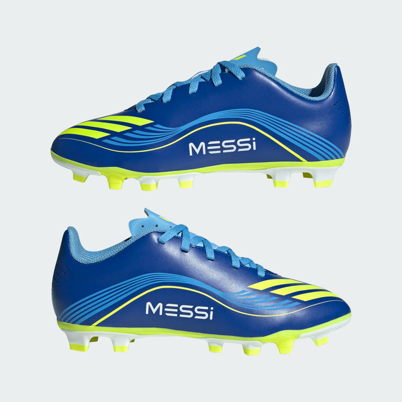 Load image into Gallery viewer, adidas Youth F50 Messi Club FG/MG Blue/Yellow
