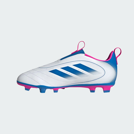 adidas Goletto IX FG/MG Junior Laceless Soccer Cleats White Blue Pink