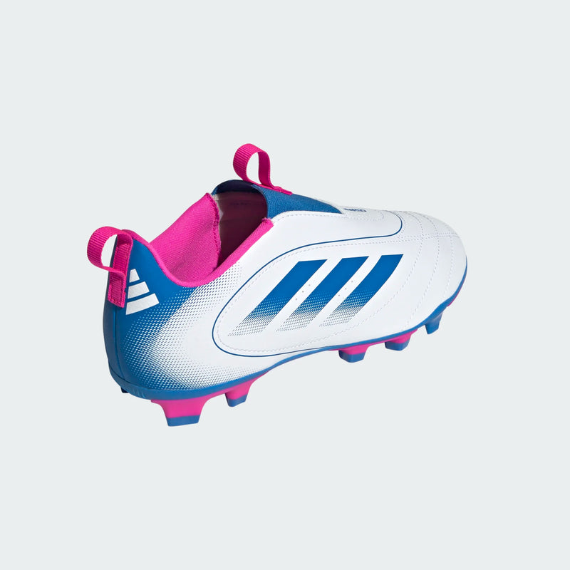Load image into Gallery viewer, adidas Goletto IX FG/MG Junior Laceless Soccer Cleats White Blue Pink
