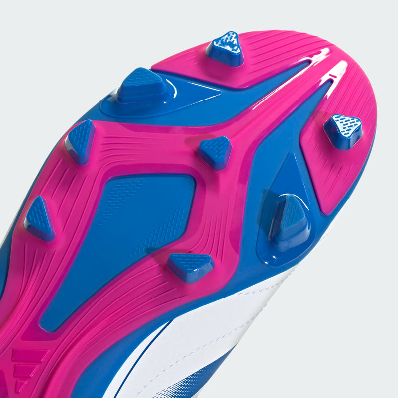 Load image into Gallery viewer, adidas Goletto IX FG/MG Junior Laceless Soccer Cleats White Blue Pink
