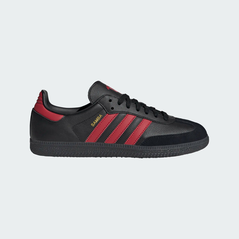 adidas Manchester United Samba Core Black/MUFC Red / Mens 7.5