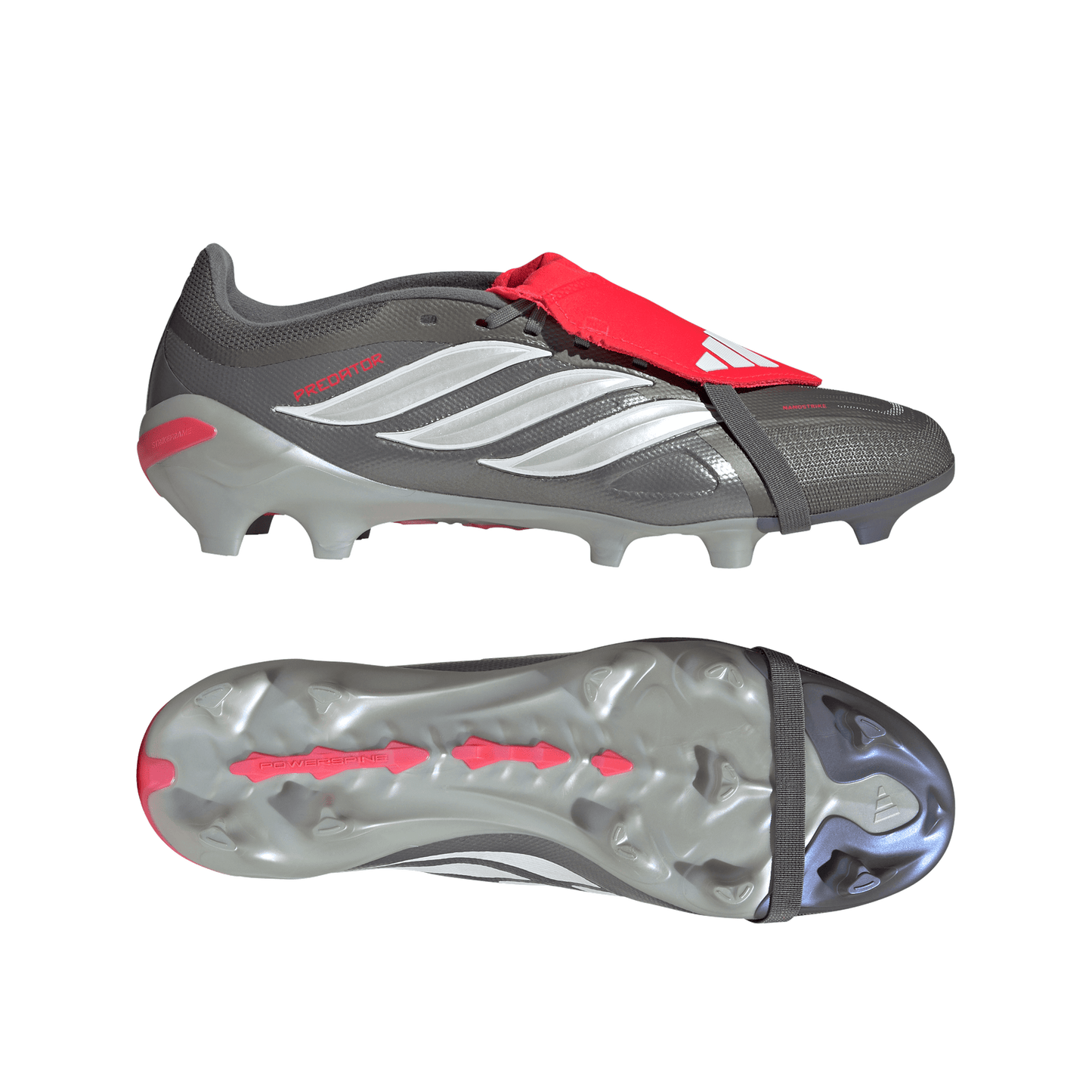 Predator League Fold Over Tongue FG Finishers Steel Red