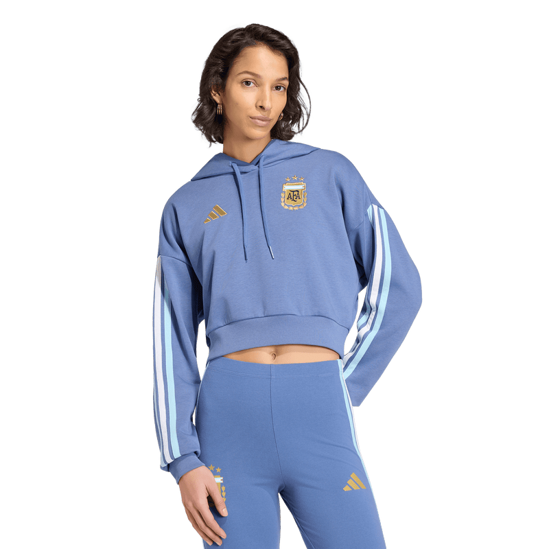 Load image into Gallery viewer, AFA Argentina DNA Women's Cropped Soccer  Hoodie
