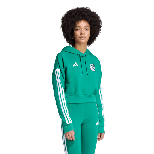 FMF Mexico Women's Cropped Soccer Hoodie Green