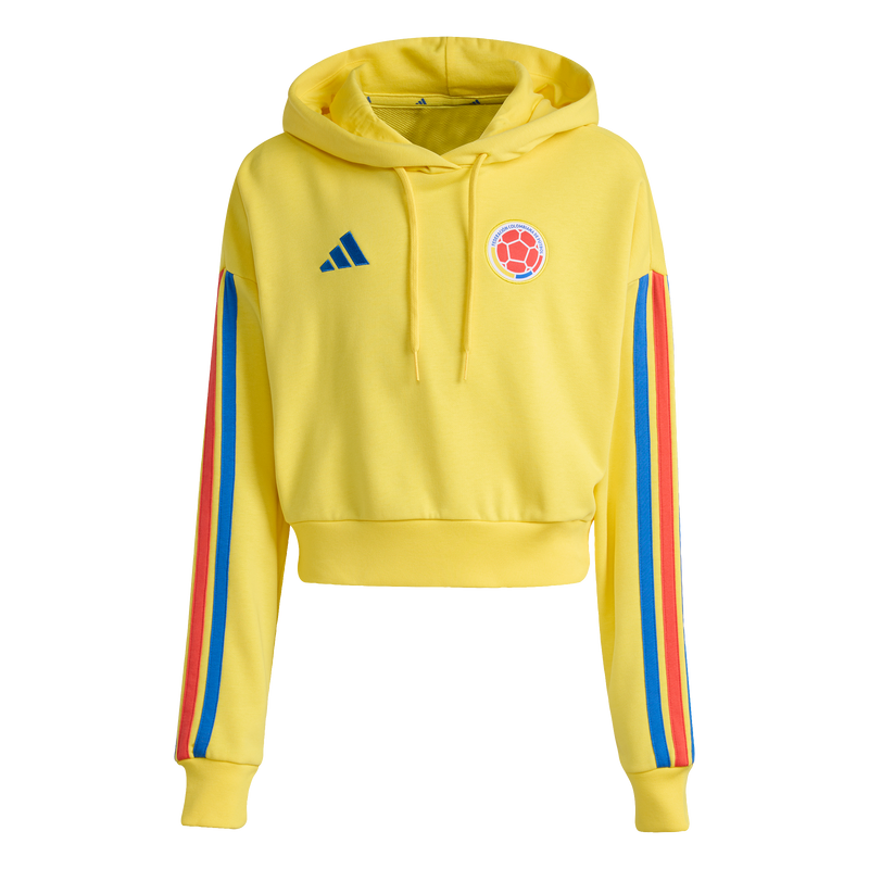 Load image into Gallery viewer, FCF Colombia Women's Cropped Soccer Hoodie Yellow
