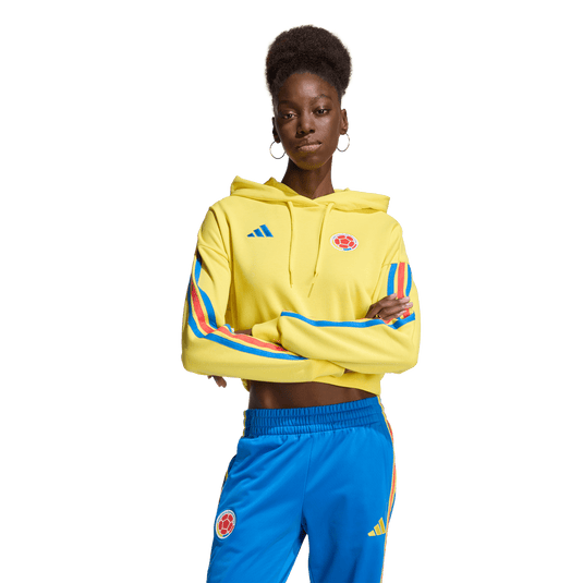 FCF Colombia Women's Cropped Soccer Hoodie Yellow