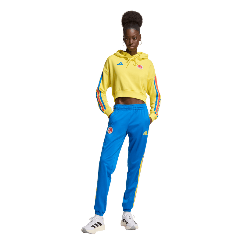 Load image into Gallery viewer, FCF Colombia Women's Cropped Soccer Hoodie Yellow

