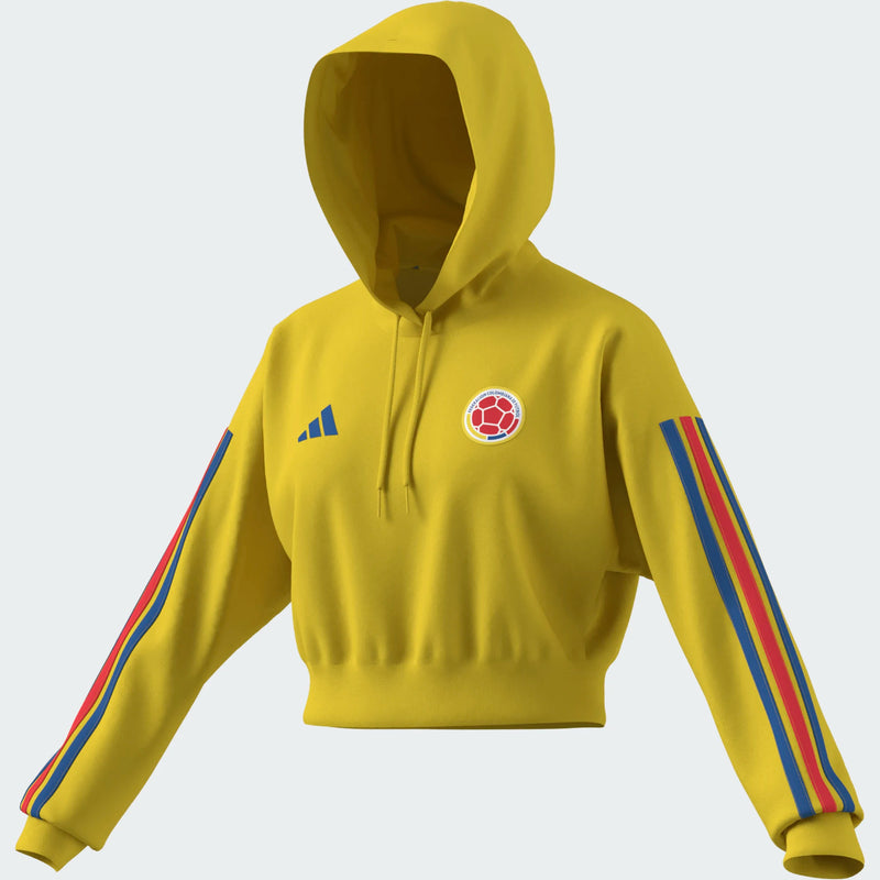 Load image into Gallery viewer, FCF Colombia Women's Cropped Soccer Hoodie Yellow
