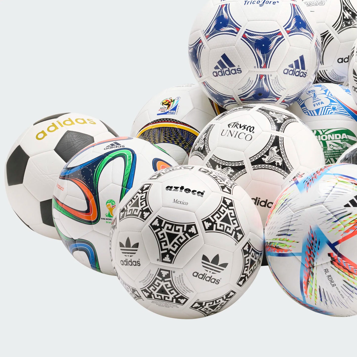 World Cup Historical Ball Set Replica Size 5 1970-2026