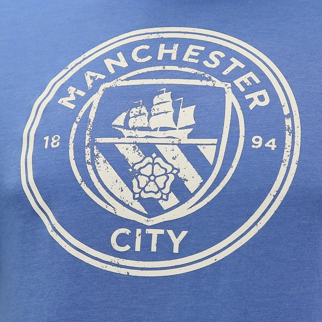 Manchester City Men's Distressed Logo T-Shirt