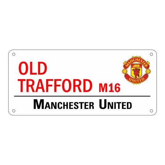Manchester United Metal White Street Sign
