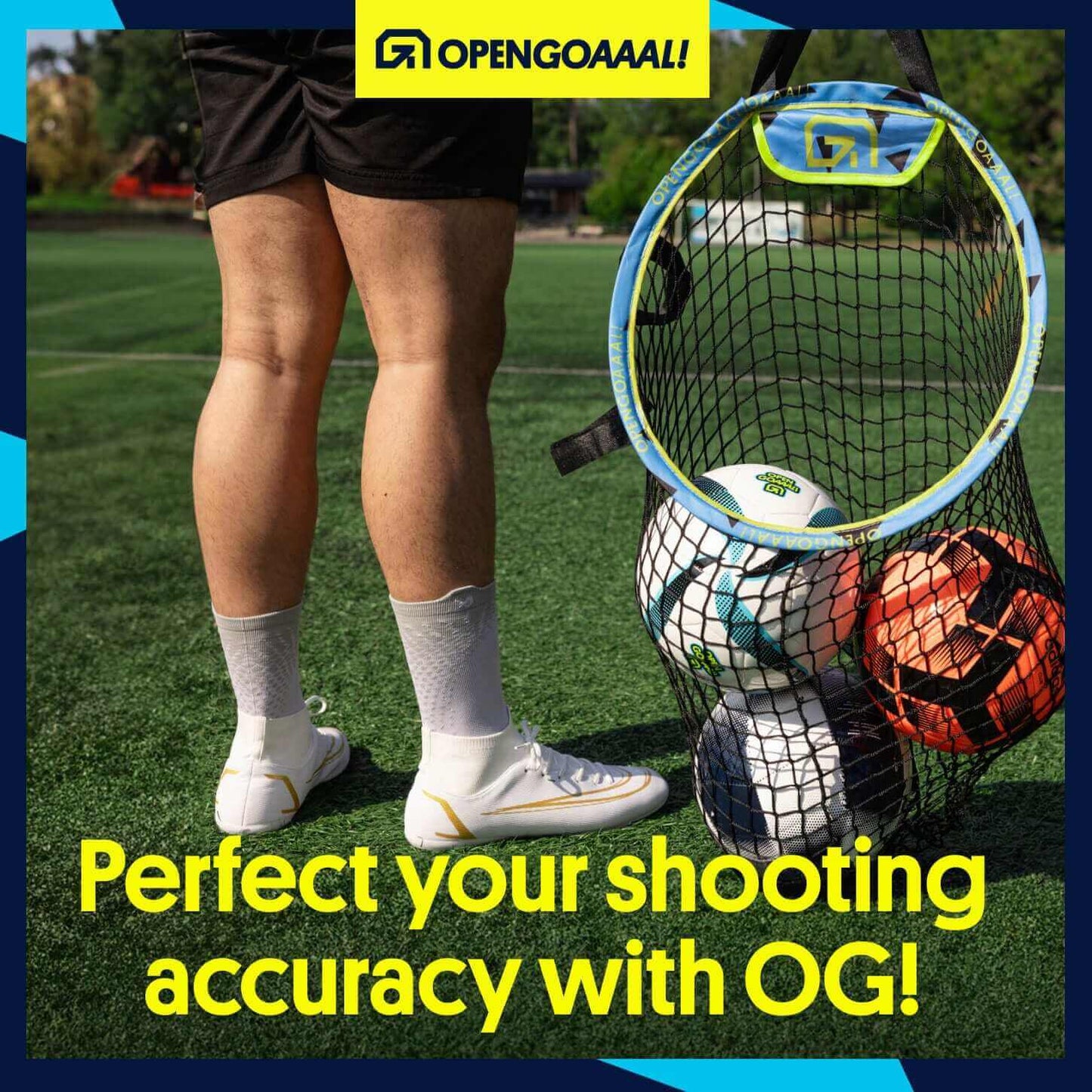 Open Goaaal Bucket Target for soccer goals