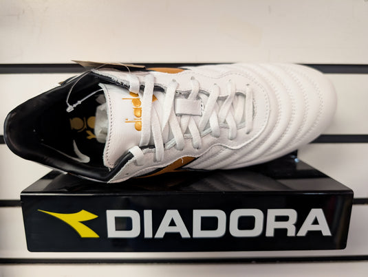 Diadora Brasil LT+ MDPU White Gold Soccer Cleats