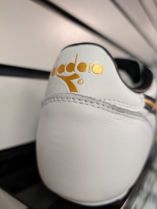 Diadora Brasil LT+ MDPU White Gold Soccer Cleats