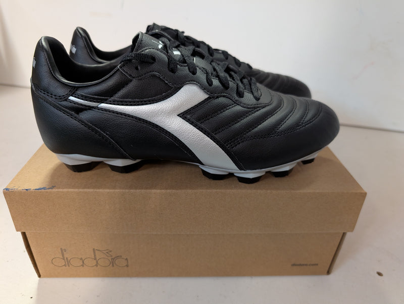 Load image into Gallery viewer, Diadora Brasil R LPU Black Silver Soccer Cleats
