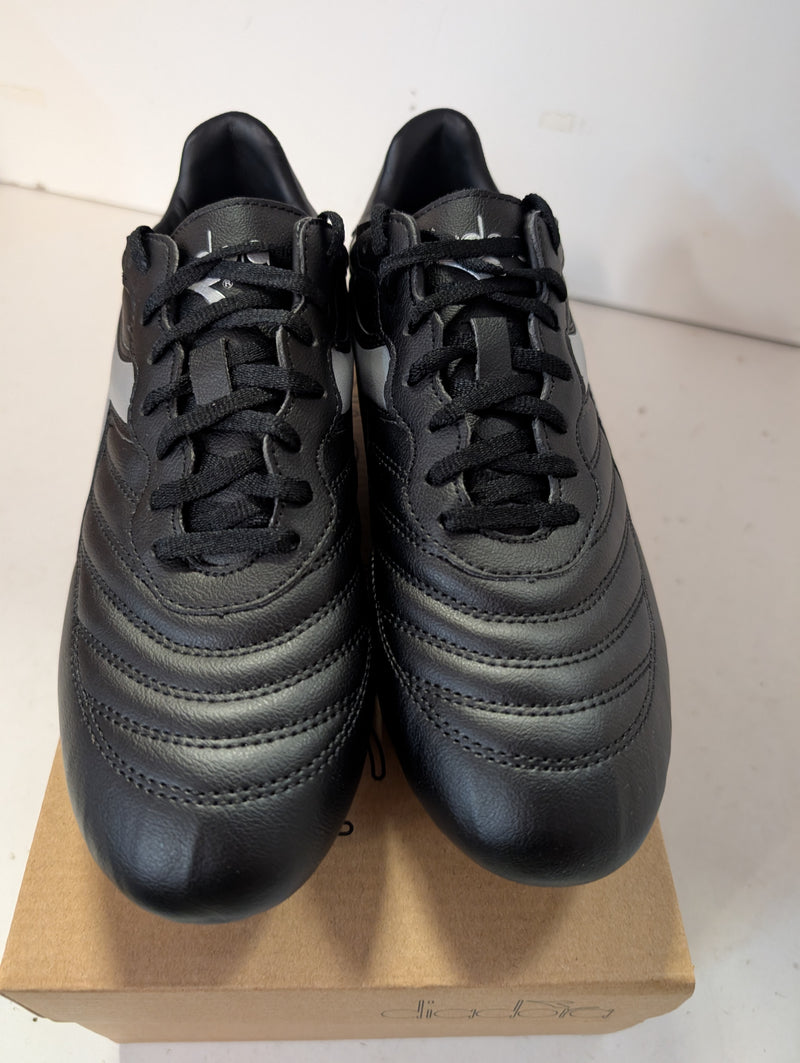 Load image into Gallery viewer, Diadora Brasil R LPU Black Silver Soccer Cleats
