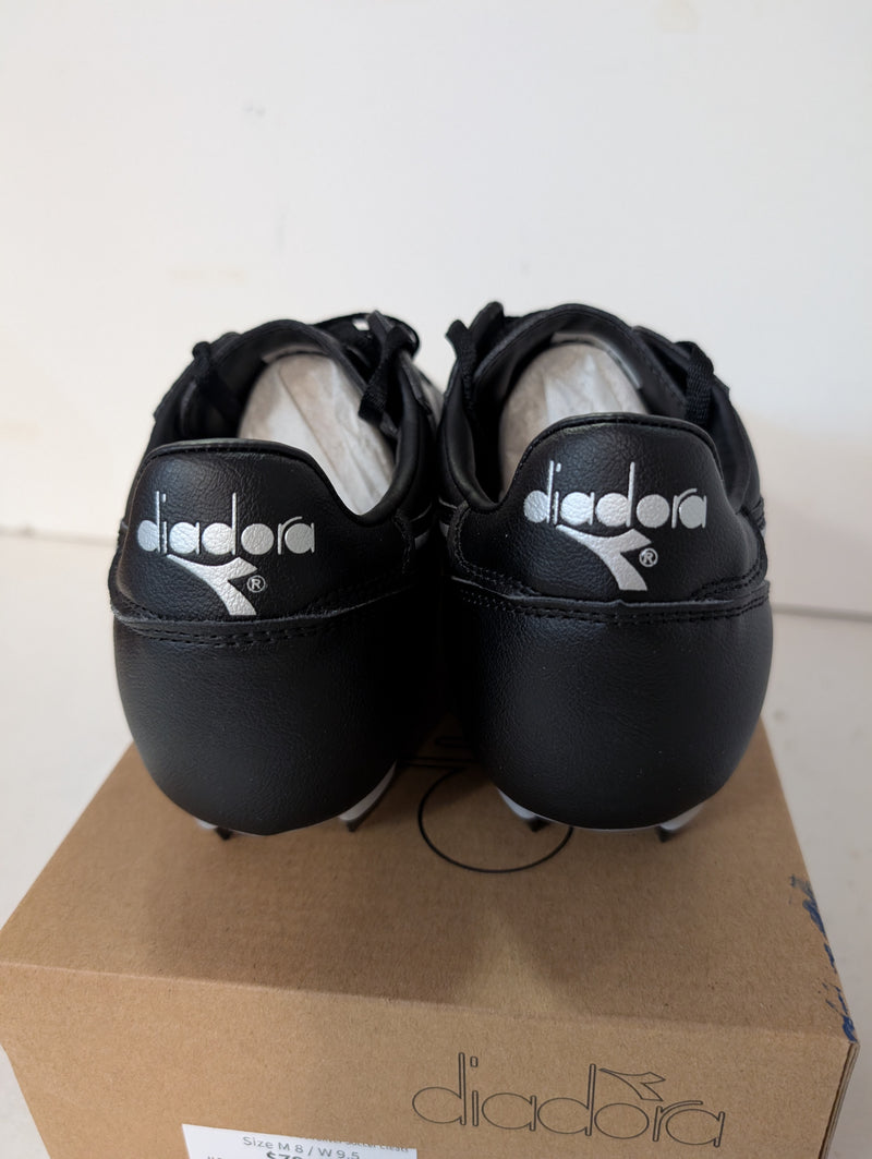 Load image into Gallery viewer, Diadora Brasil R LPU Black Silver Soccer Cleats
