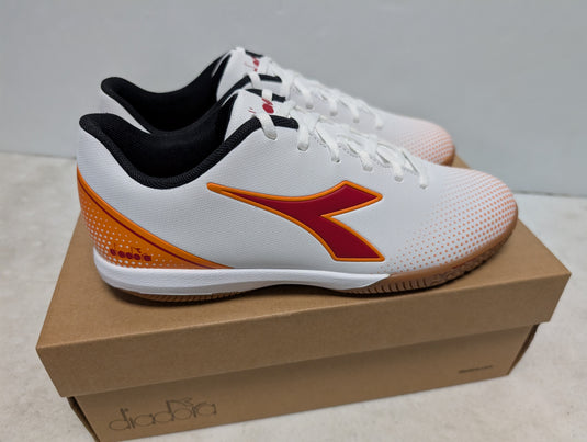 Diadora Pichichi 7 Indoor Soccer Futsal Shoes White Red