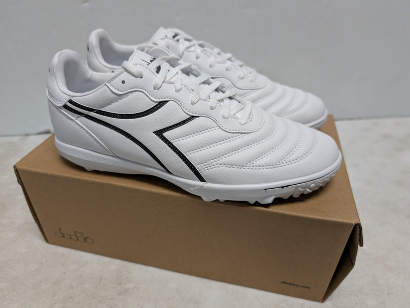 Load image into Gallery viewer, Diadora Brasil R TFR Soccer Turf Soccer Shoes White
