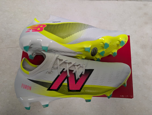 New Balance Furon Pro FG V7+ White Soccer Cleats Wide