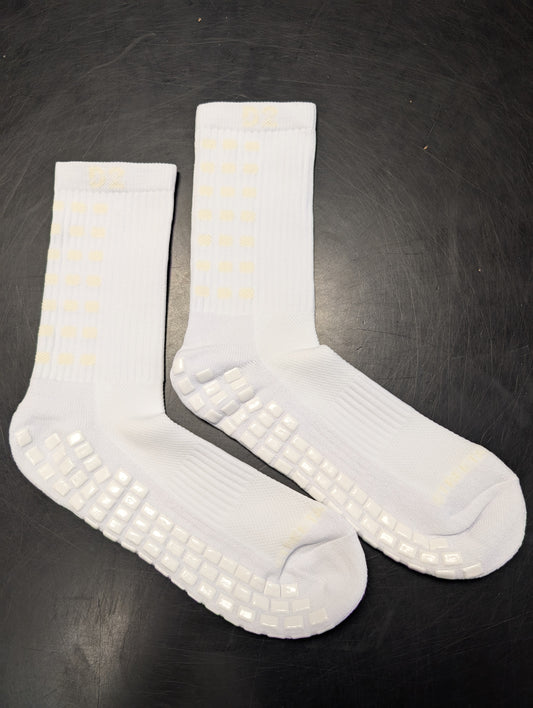 D2 White Grip Socks