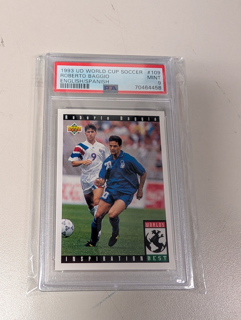 Load image into Gallery viewer, 1993 Upper Deck World Cup Roberto Baggio World's Best PSA 9
