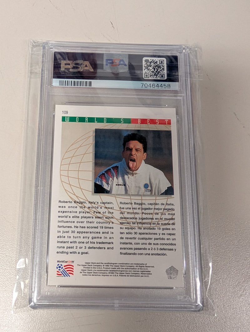 Load image into Gallery viewer, 1993 Upper Deck World Cup Roberto Baggio World's Best PSA 9
