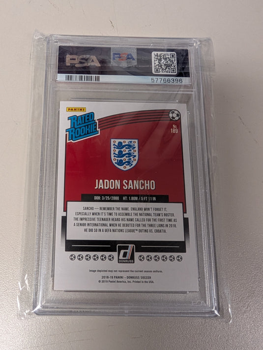 2018 Panini Donruss Jadon Sancho England Rookie PSA 9