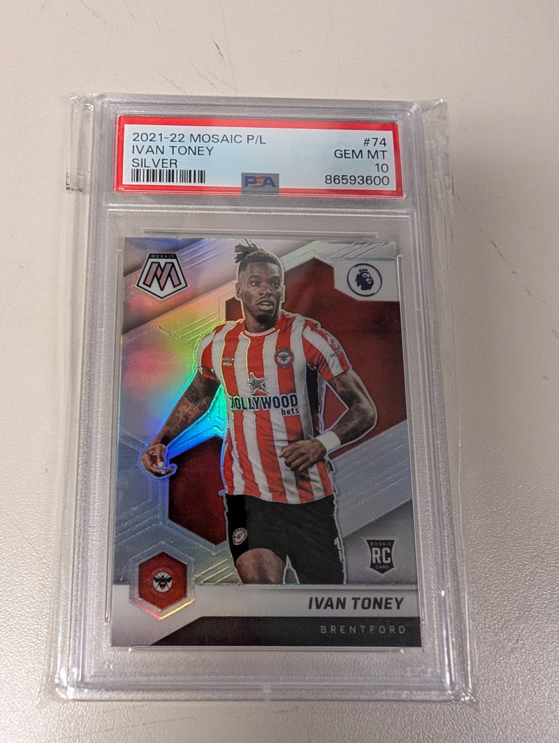 Load image into Gallery viewer, 2021-22 Mosaic Premier League Ivan Toney Silver Rookie PSA 10
