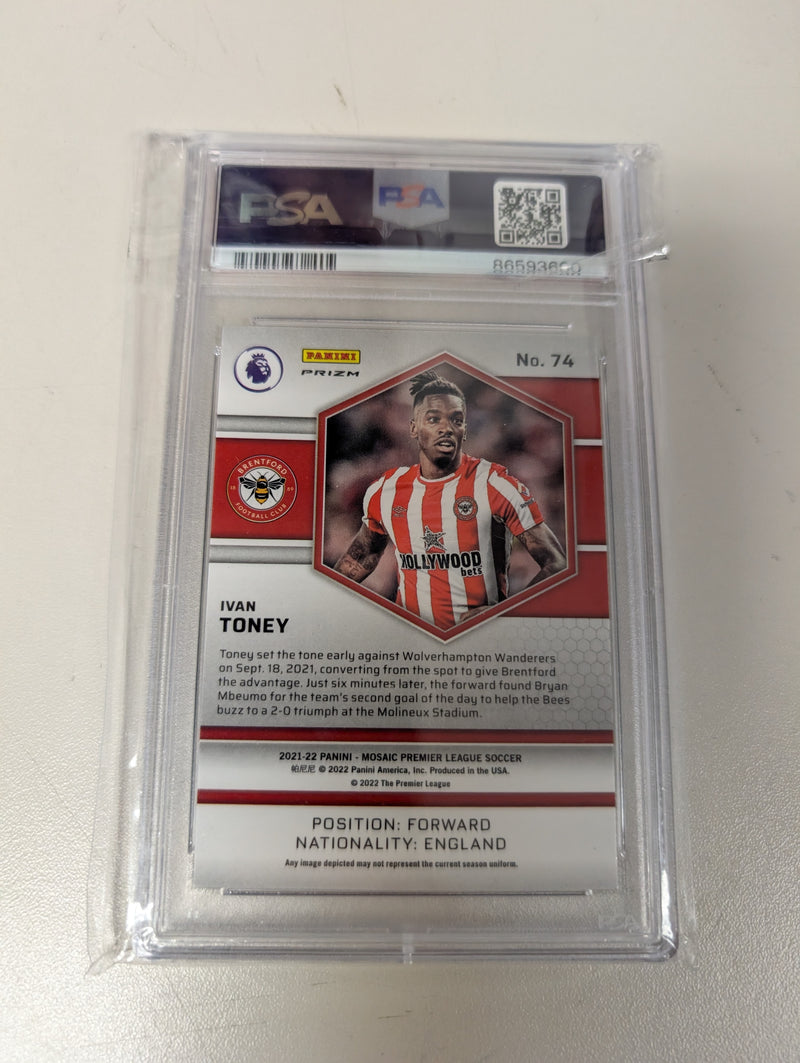 Load image into Gallery viewer, 2021-22 Mosaic Premier League Ivan Toney Silver Rookie PSA 10
