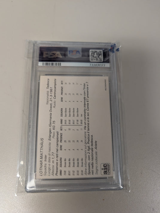 1989 Kenner Sportstars Lothar Matthaus Forza Campioni PSA 8