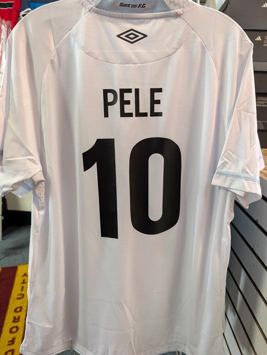 Men's 2025/26 Santos Home Jersey White Pele
