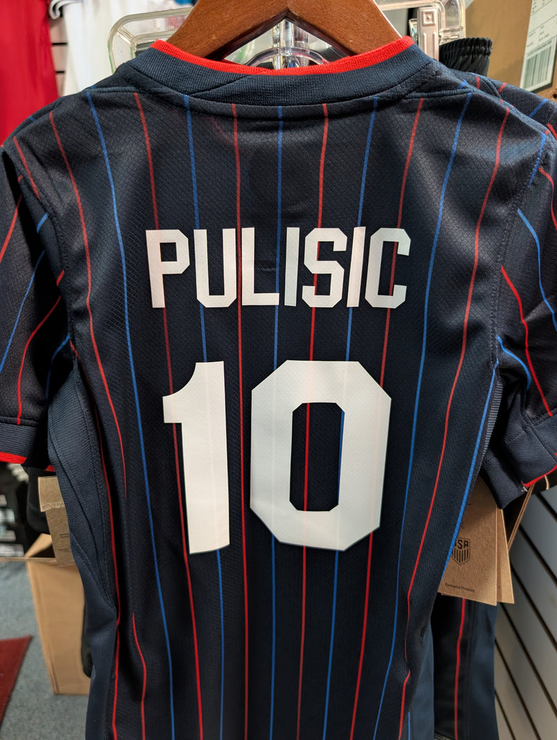 Load image into Gallery viewer, Nike Youth USA 2025 Away Jersey Black Pulisic #10 Standard  font

