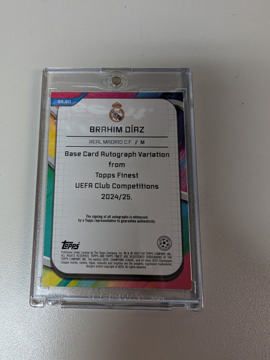 Brahim Diaz Real Madrid Autograph Topps Finest
