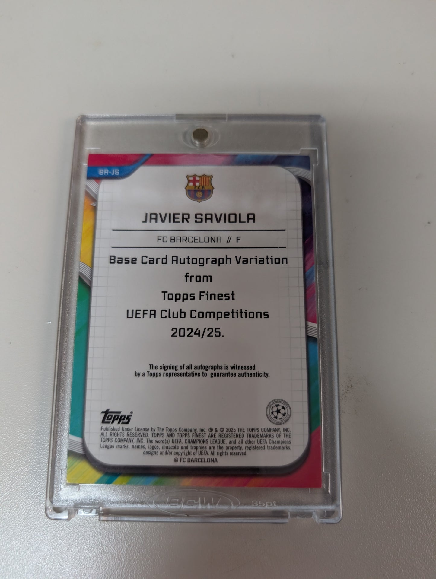 Javier Saviola FC Barcelona Autograph Topps Finest 125/125  #BA-JS