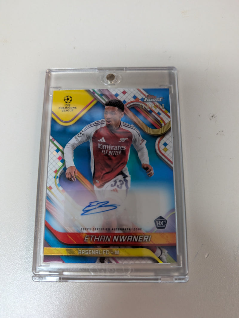 Load image into Gallery viewer, Ethan Nwaneri Arsenal FC  Autograph Topps Finest 100/150 #BA-ET
