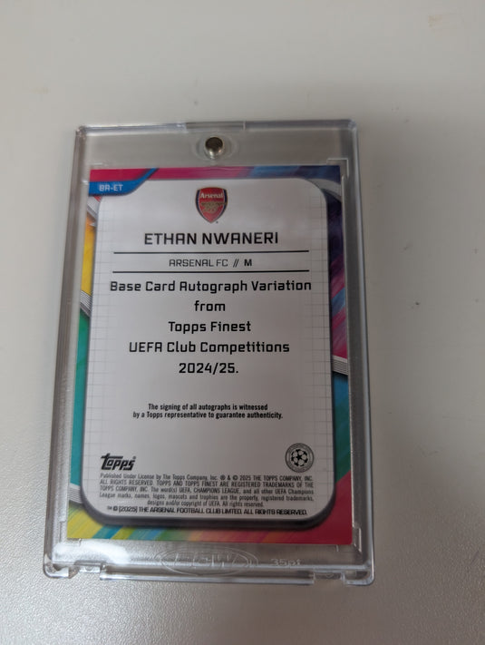 Ethan Nwaneri Arsenal FC  Autograph Topps Finest 100/150 #BA-ET